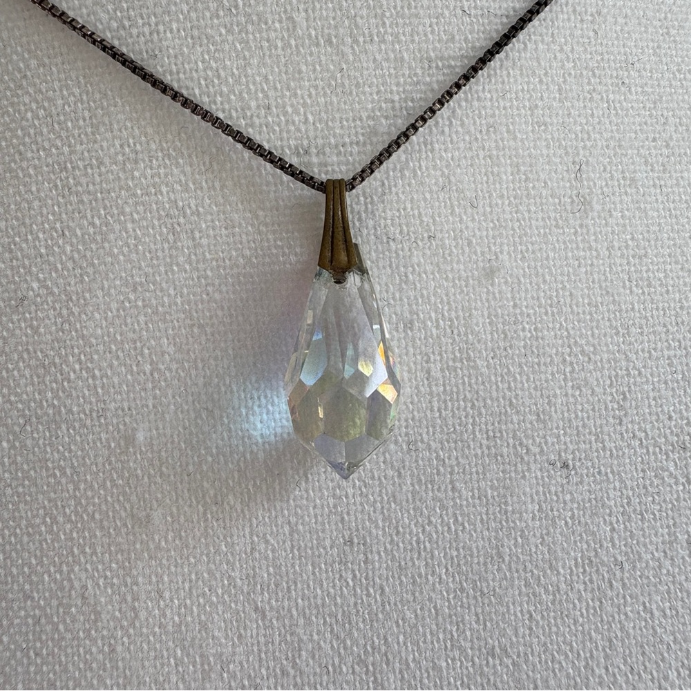 Faceted Crystal Drop Necklace